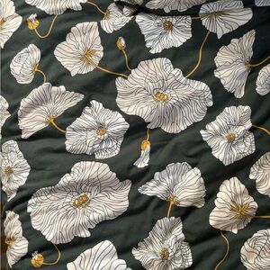 Schoolhouse Black and Gold Floral Duvet Cover & Two Pillow Shames